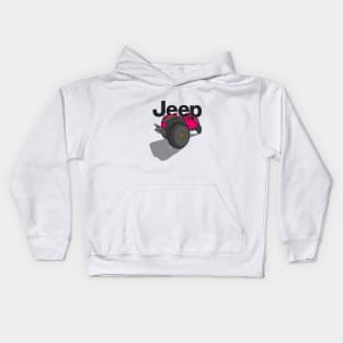 Jeep Design - Pink Kids Hoodie